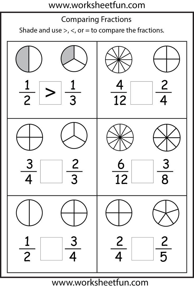 Comparing Fractions – 4 Worksheets / Free Printable Worksheets throughout FREE Printable Comparing Fractions Worksheets