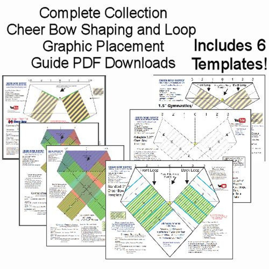 Complete Set Of Printable Cheer Bow Template And Loop Graphic for Free Printable Cheer Bow Template