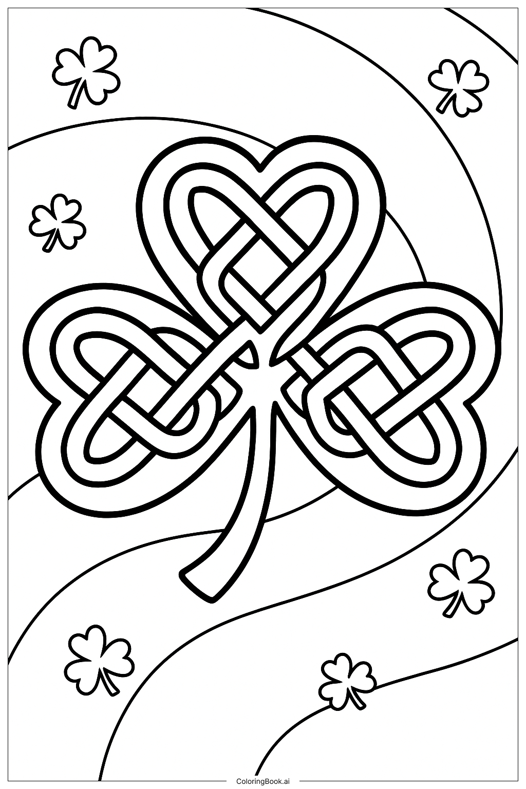 Complex Celtic Knotwork Shamrock Coloring Page (Free Pdf&amp;amp;Png with regard to FREE Printable Celtic Knot Patterns