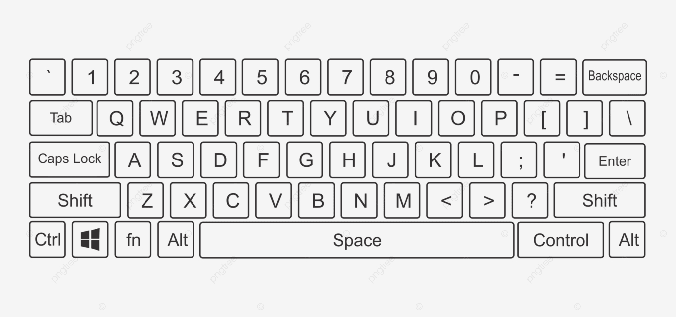 Computer Keyboard Transparent, Computer Keyboard Black And White within FREE Printable Computer Keyboard Layout
