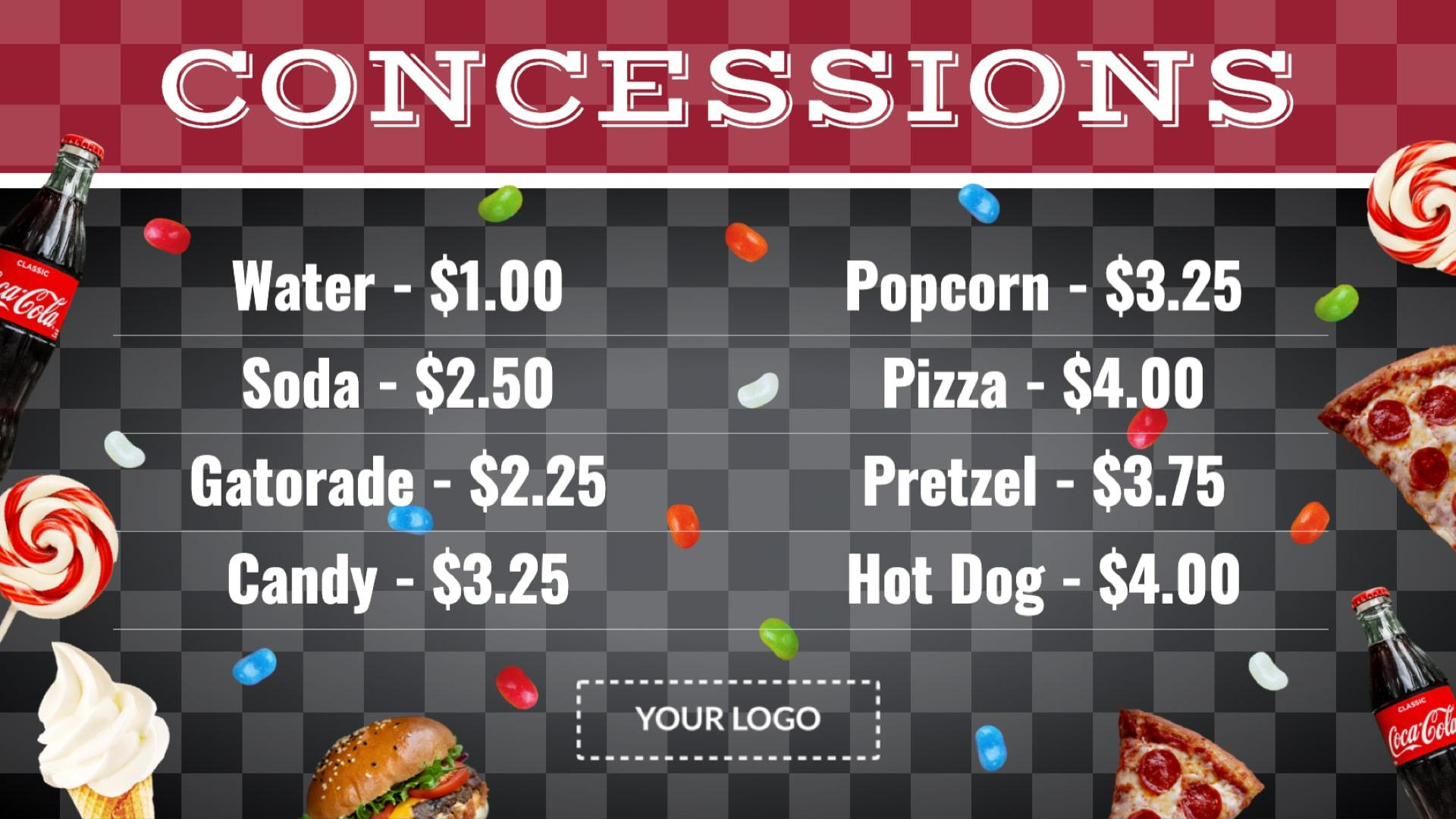 Concessions - Digital Signage Template pertaining to Free Printable Concession Stand Signs