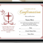 Confirmation Certificate, 11X8.5 Printable Editable Confirmation within Free Printable Catholic Confirmation Certificate Template
