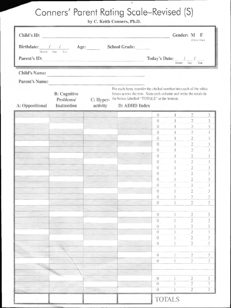Conners Rating Scale Pdf Free Download: Fill Out &amp;amp; Sign Online within FREE Printable Conners Rating Scale For Teachers