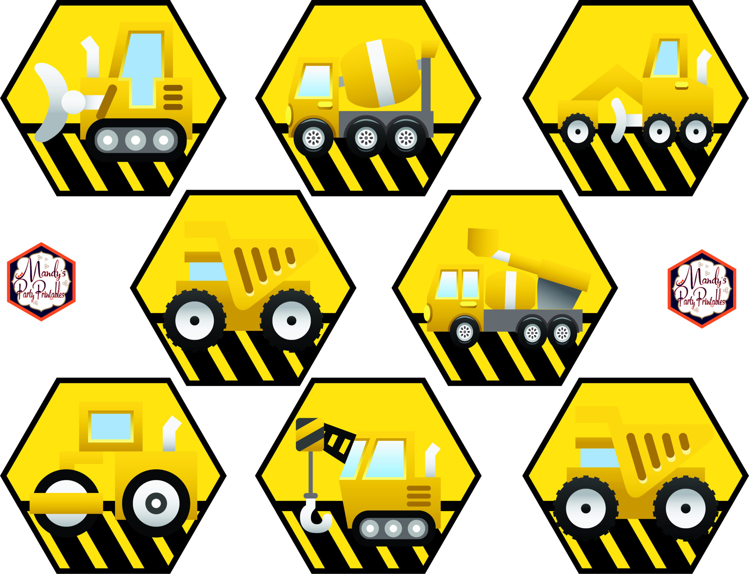 Construction Birthday Party Printables - Mandy&amp;#039;S Party Printables regarding FREE Printable Construction Cupcake Toppers