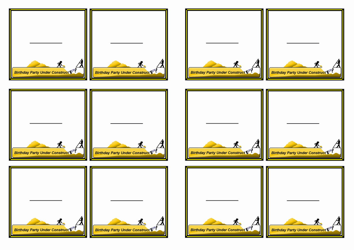 Construction Name Tags – Birthday Printable regarding FREE Printable Construction Name Tags