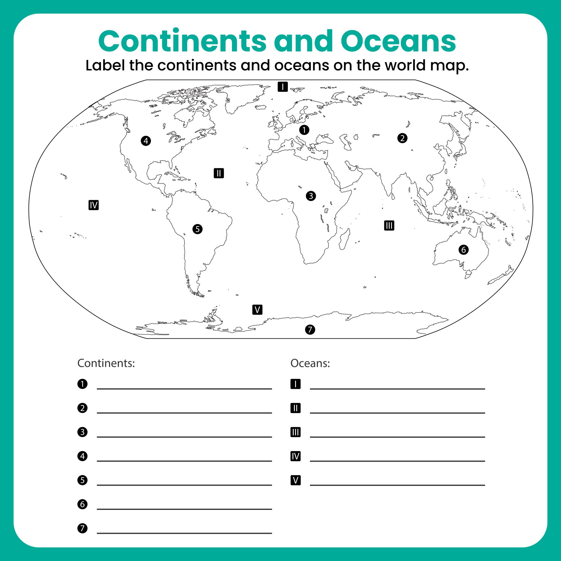 Continents And Oceans Map - 10 Free Pdf Printables | Printablee regarding Free Printable Continents And Oceans Quiz