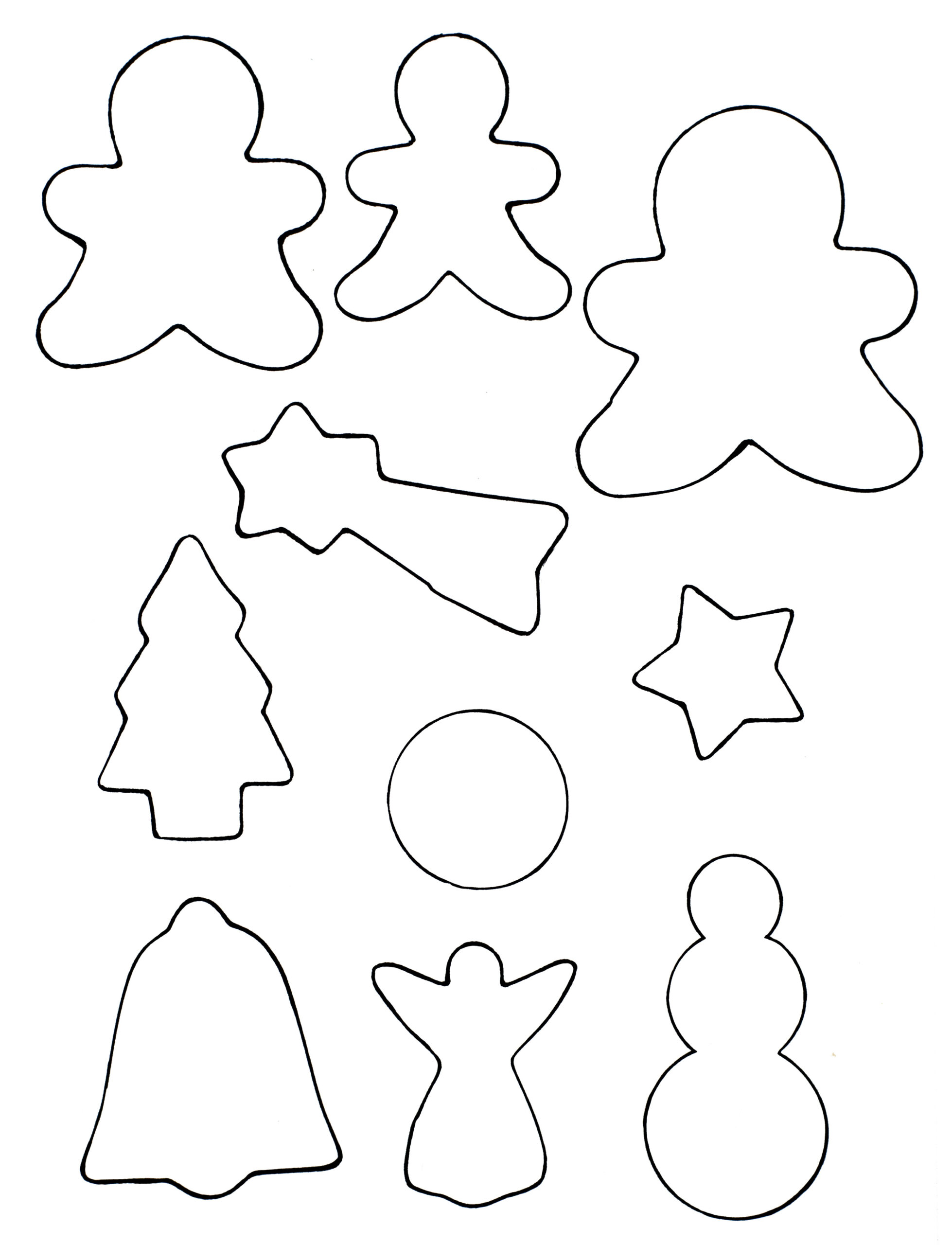 Cookie Cutter Crafts intended for Free Printable Christmas Cookie Templates