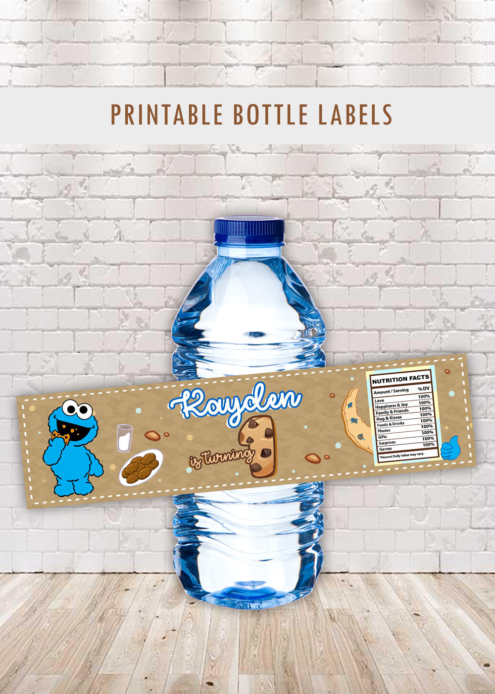 Cookie Monster Bottle Labels - Oscarsitosroom for Free Printable Cookie Monster Water Bottle Labels