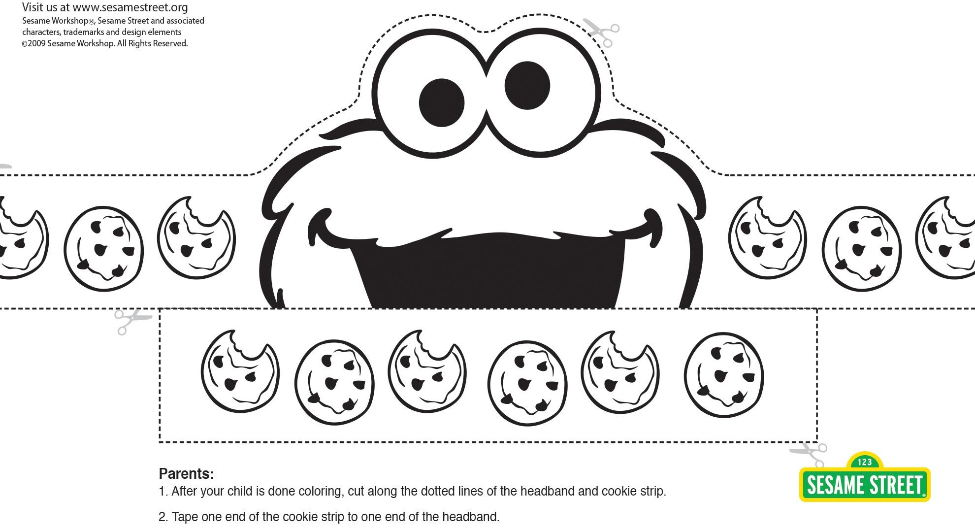 Cookie Monster Headband Printable | Sesame Street | Pbs Learningmedia with FREE Printable Cookie Monster Face Template