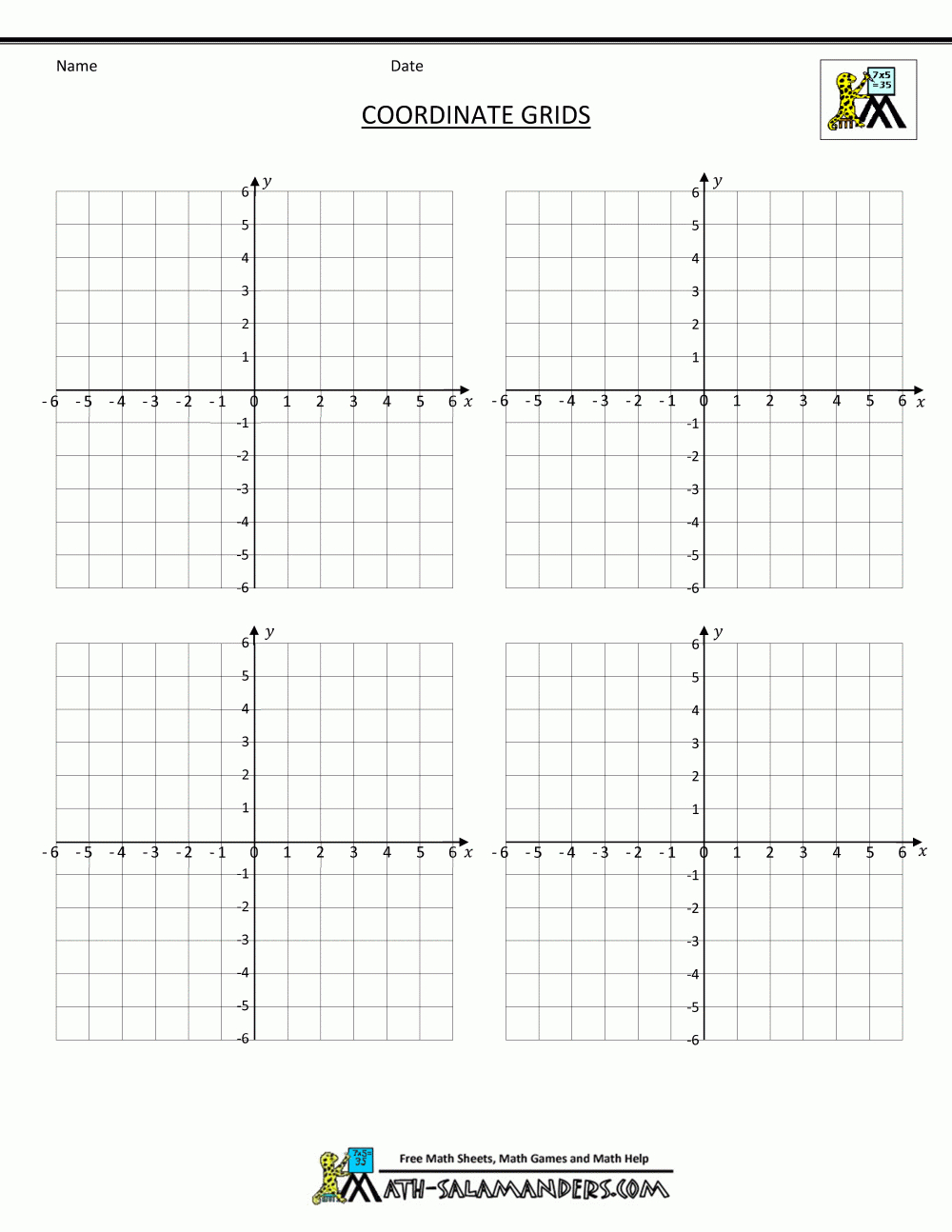 Coordinate Plane Grid for FREE Printable Coordinate Plane Graph Paper