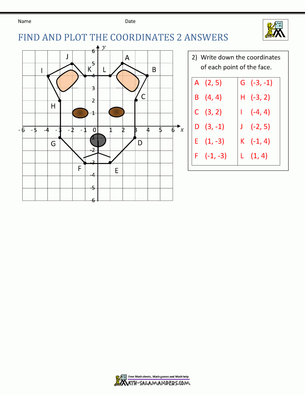 Coordinate Plane Worksheets - 4 Quadrants inside FREE Printable Coordinate Graphing Pictures Worksheets