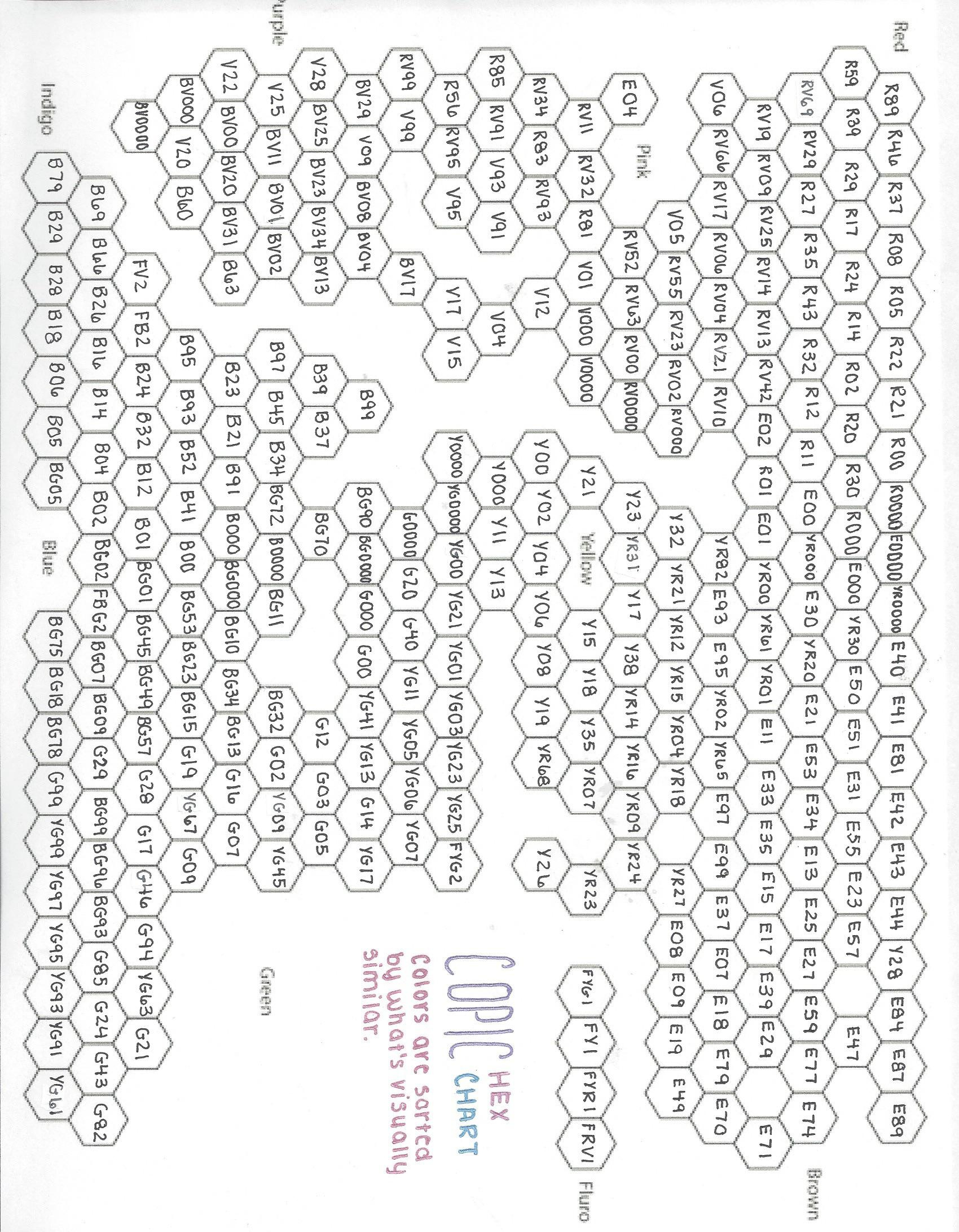 Copic Hex Chart! Not Sure How Long It'Ll Stay Up Get It While You with regard to Free Printable Copic Hex Chart