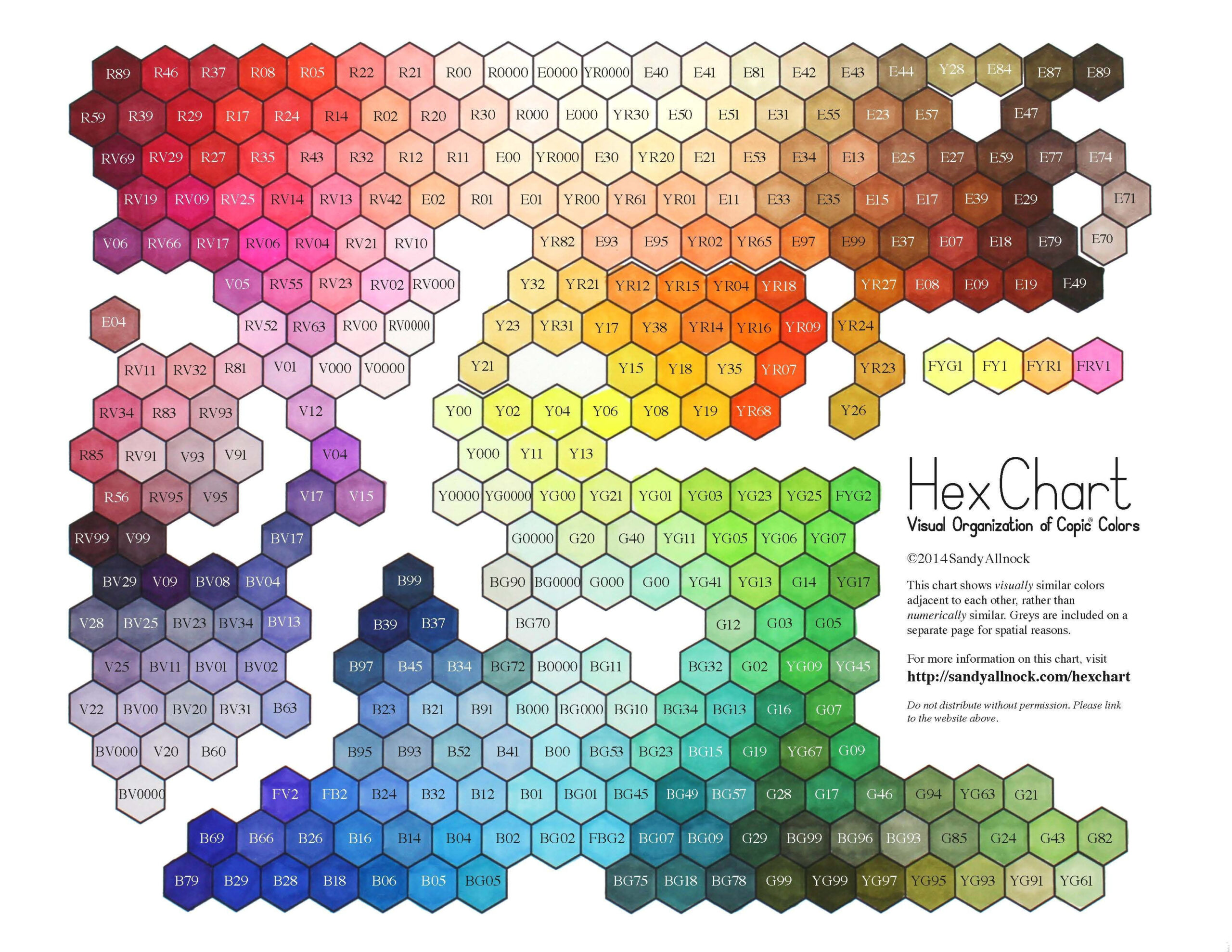 Copic Marker Color Chart, Copic Color Chart, Copic Coloring inside FREE Printable Copic Hex Chart