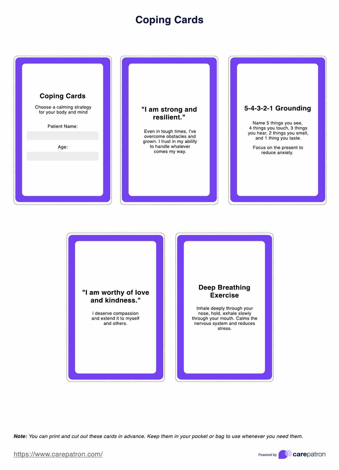 Coping Cards in Free Printable Coping Cards For Adults
