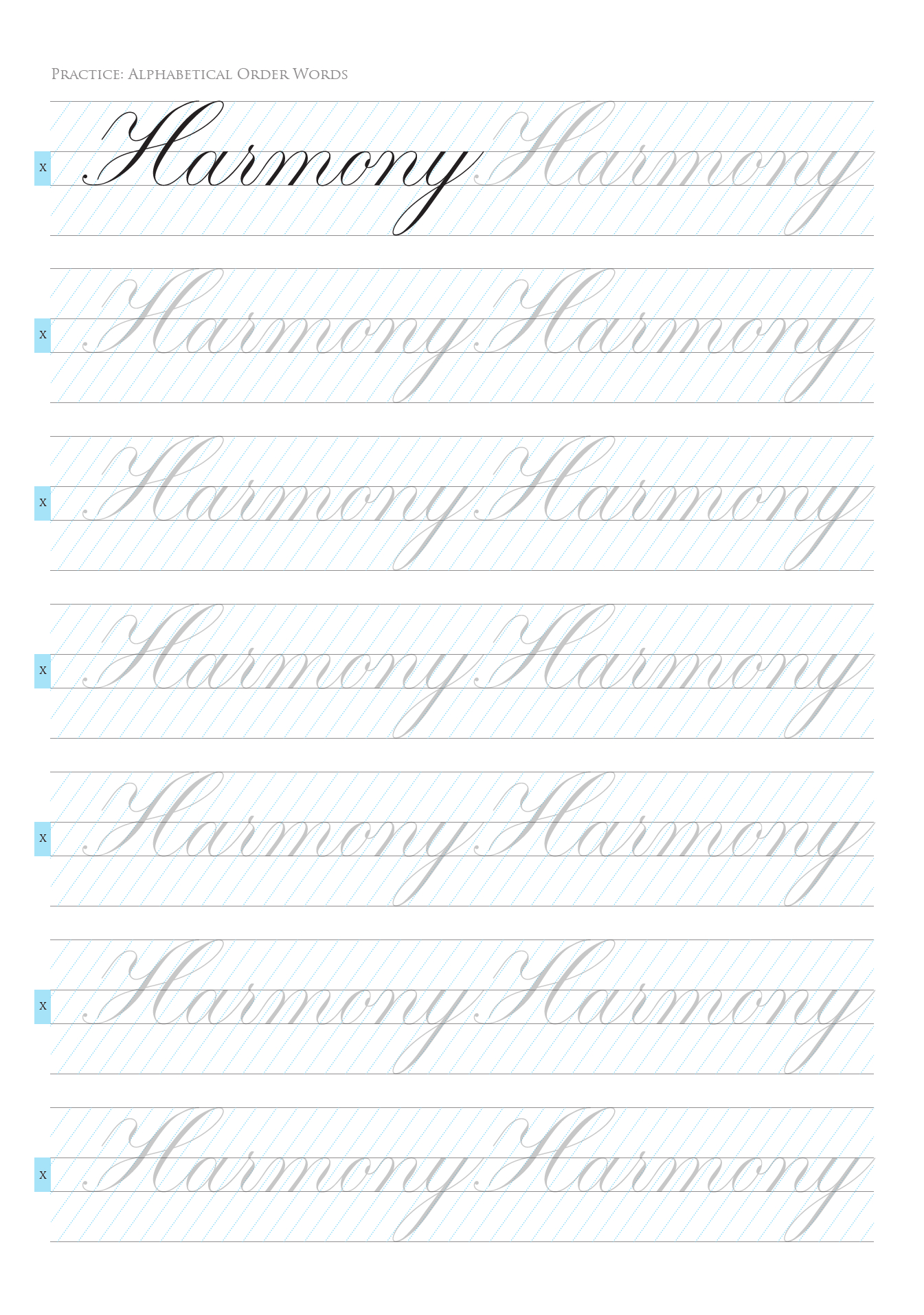 Copperplate Calligraphy Worksheets regarding Free Printable Copperplate Practice Sheets