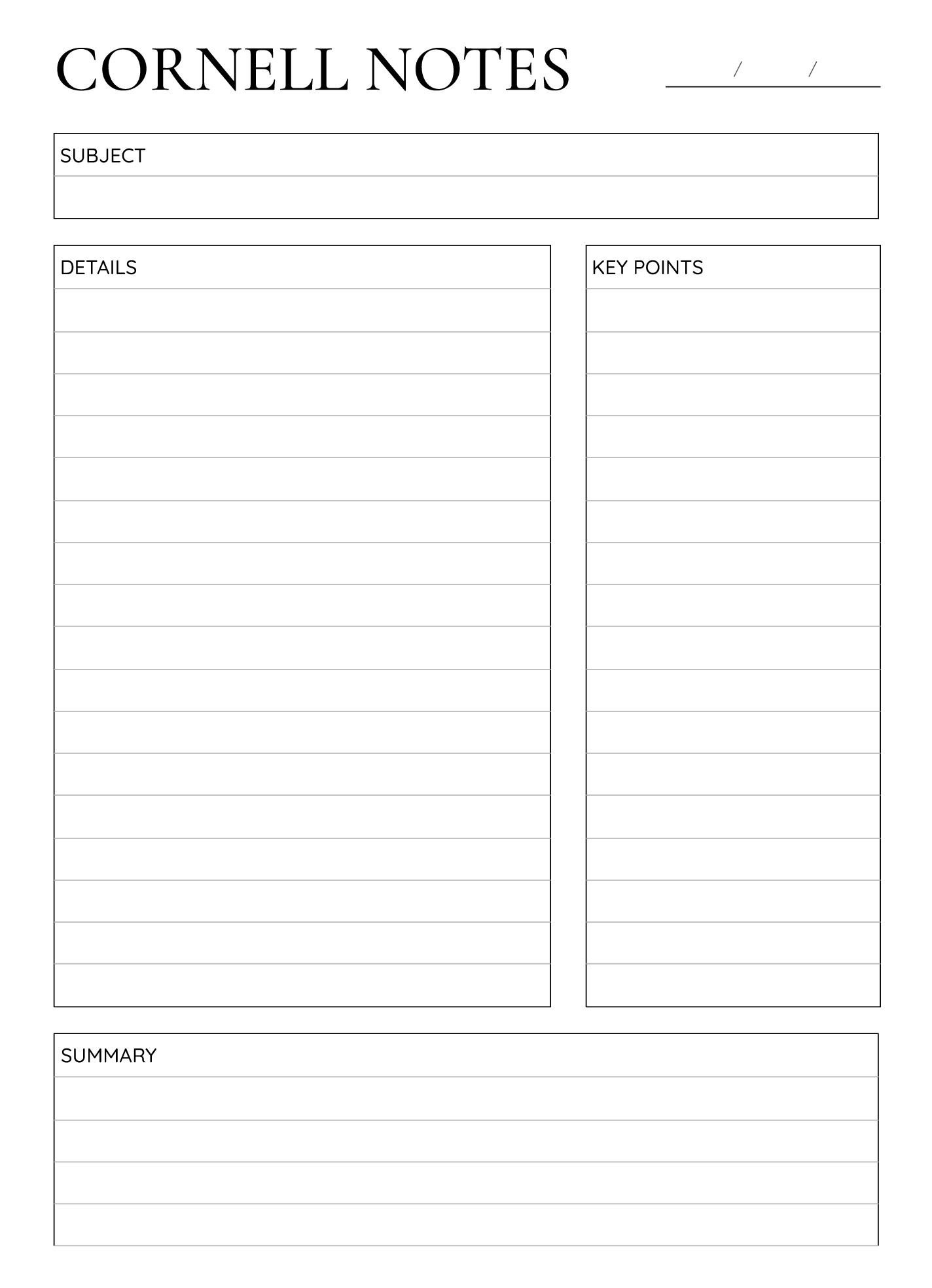 Cornell Notes Paper Free Google Docs Template - Gdoc.io within FREE Printable Cornell Note Paper