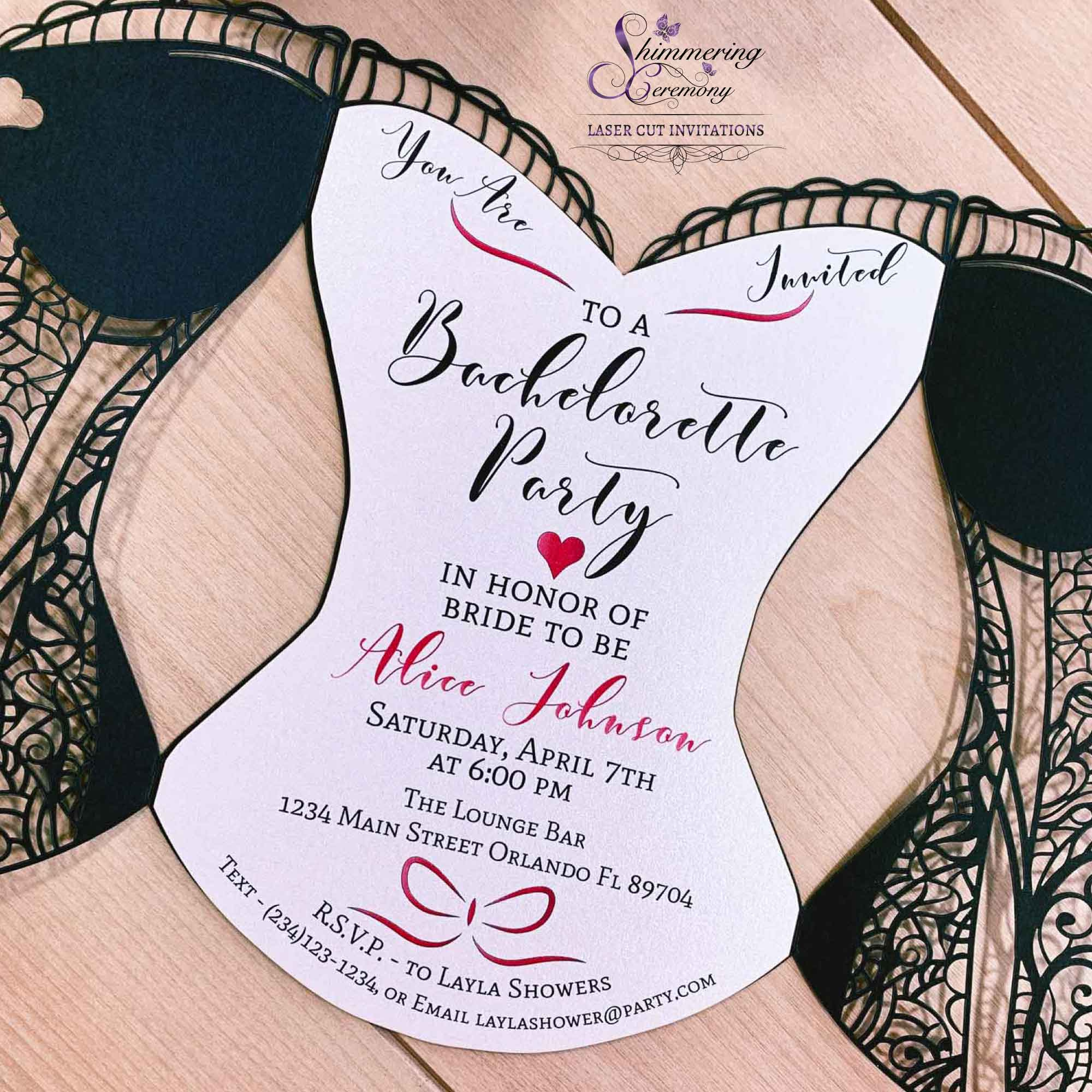 Corset Party Laser Cut Invitation | Shimmering Ceremony regarding FREE Printable Corset Invitation Template