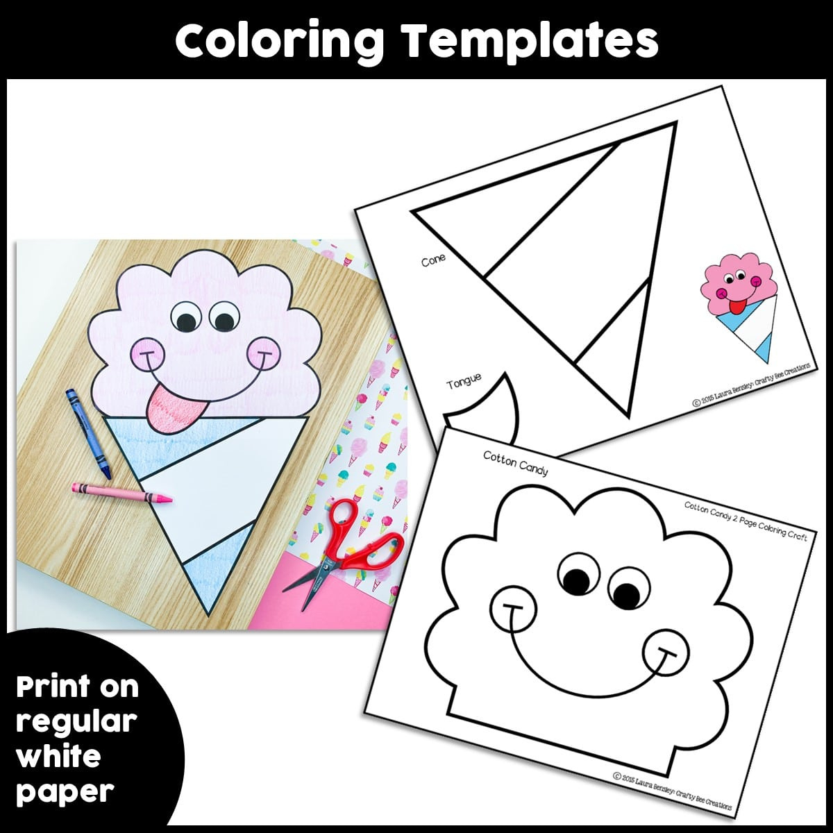 Cotton Candy Craft Activity - Crafty Bee Creations with regard to Free Printable Cotton Candy Template