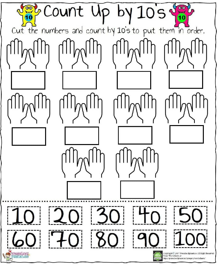 Count10&amp;#039;S Worksheetpreschoolplanet | Tpt within FREE Printable Counting by 10&amp;amp;#039;S Worksheets