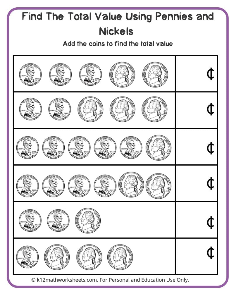 Counting Money Worksheets intended for Free Printable Coin Recognition Worksheets