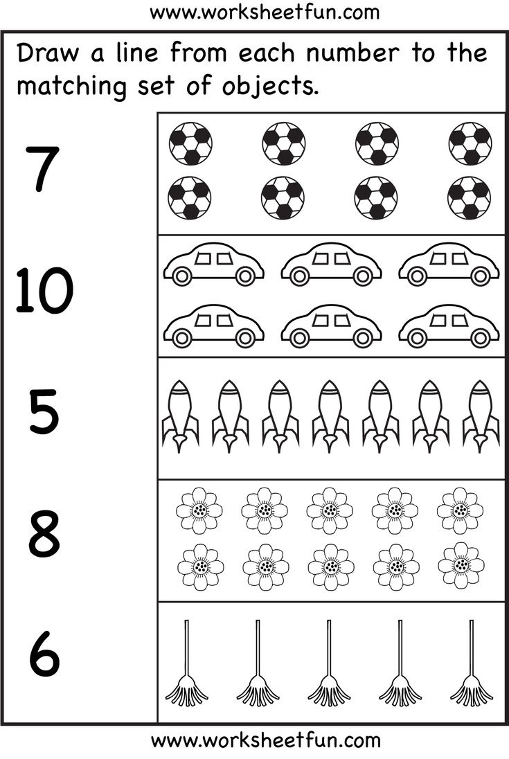 Counting – Six Worksheets / Free Printable Worksheets with Free Printable Counting Worksheets 1 10