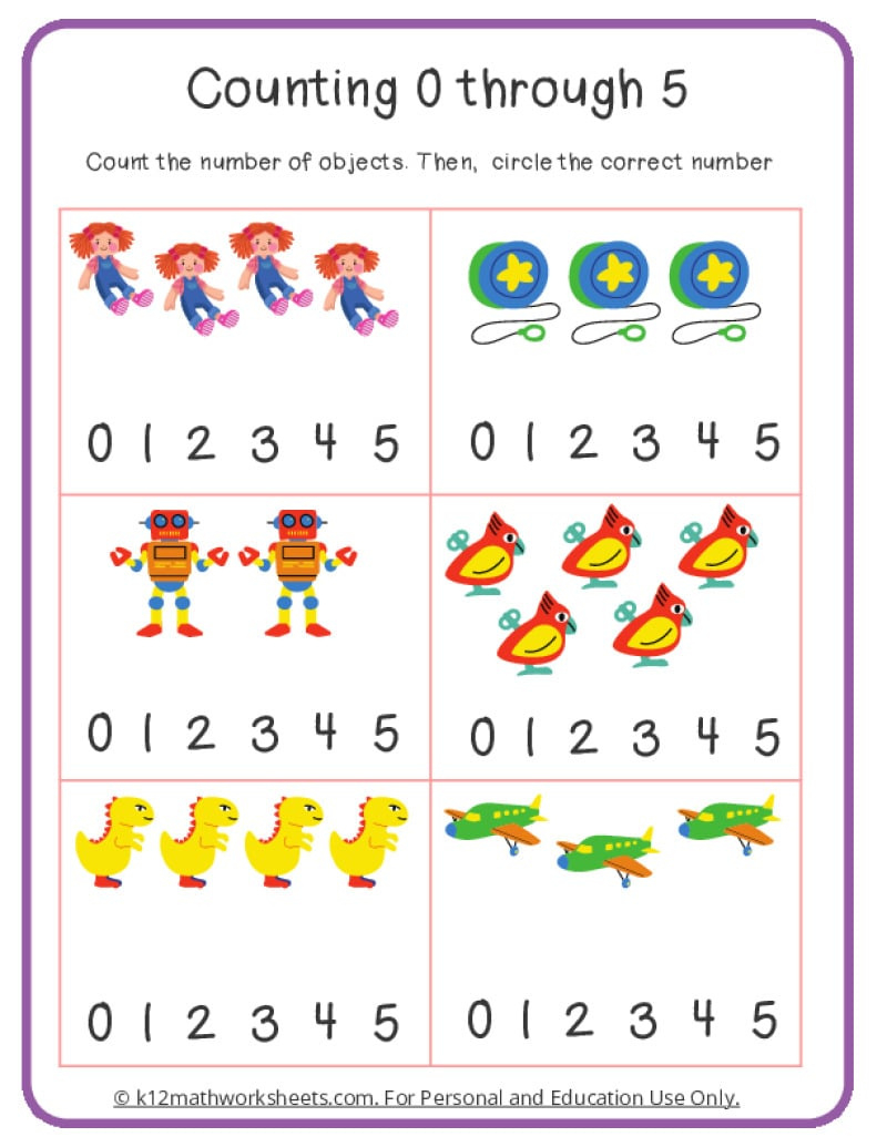 Counting Worksheets | K12Mathworksheets within FREE Printable Counting Worksheet Preschool