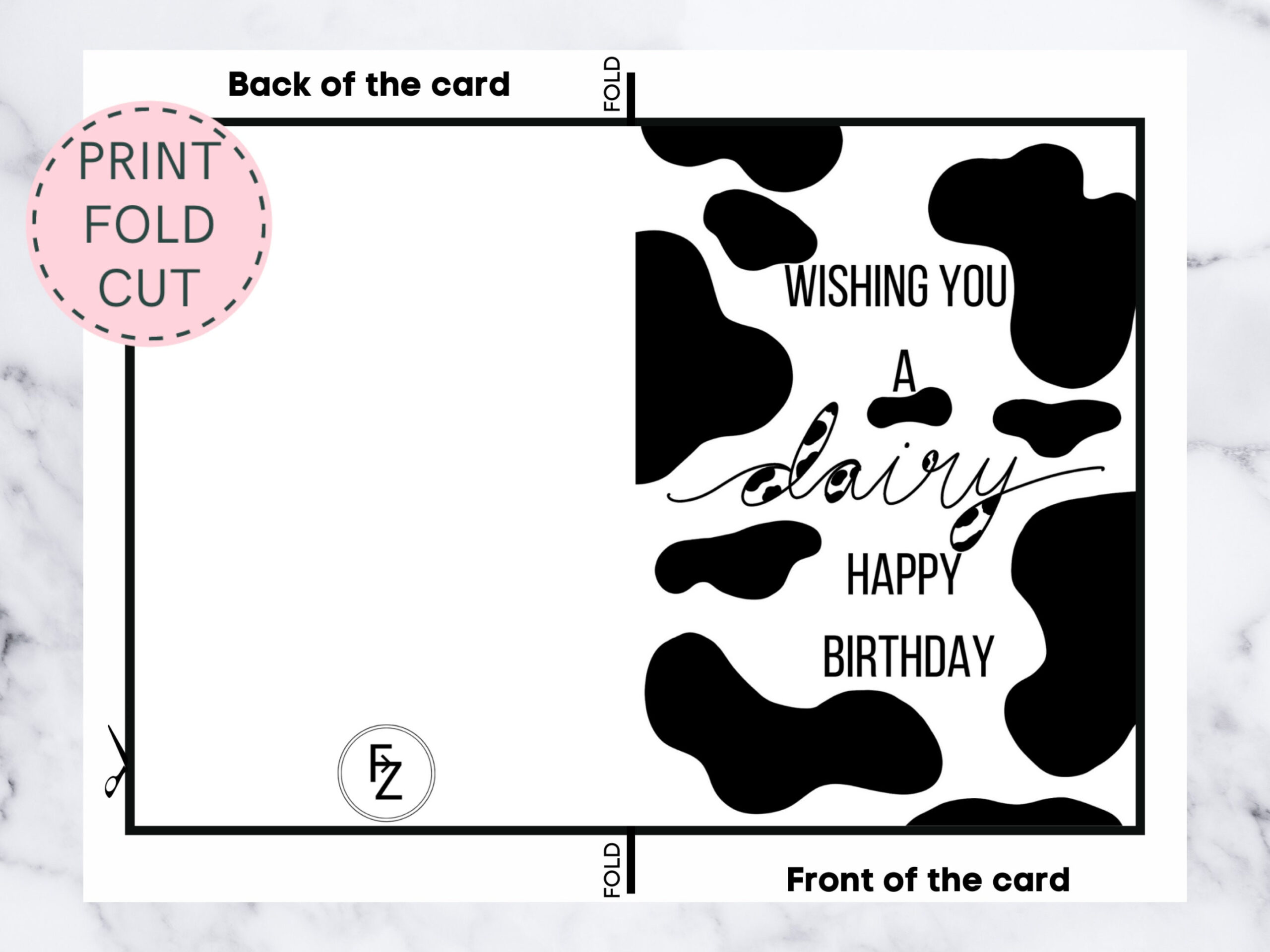 Cow Birthday Card, Printable Birthday Card, Pun Birthday Card for Free Printable Cow Birthday Cards