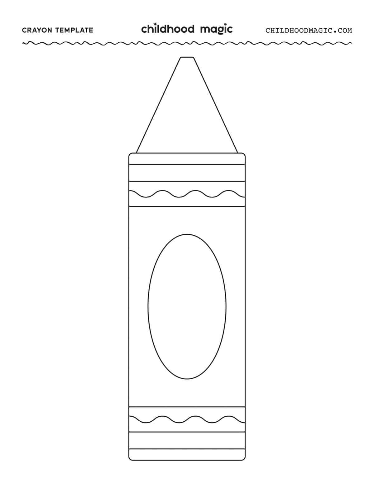 Crayon Template - Childhood Magic with regard to FREE Printable Crayola Crayon Template