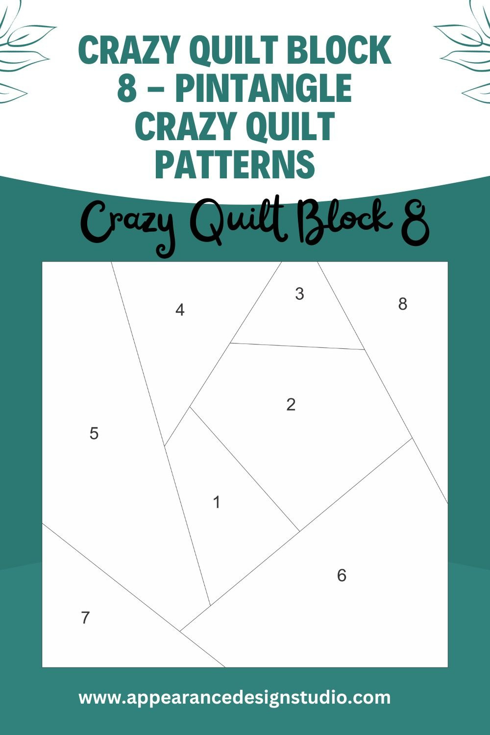 Crazy Quilt Block 8 Pintangle Crazy Quilt Patterns Pdf Printable within Free Printable Crazy Quilt Templates