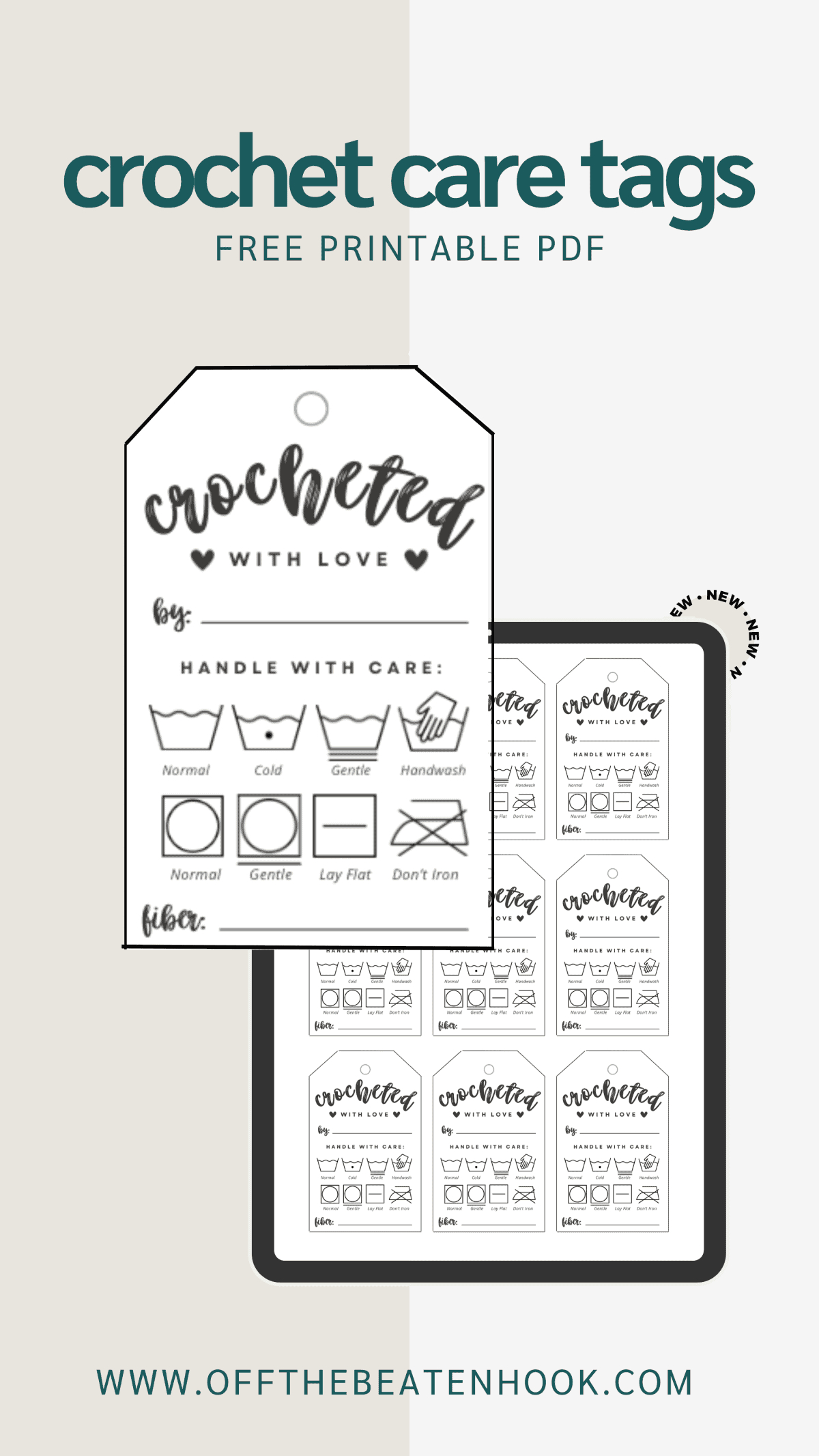 Crochet Care Tags: Free Printable Laundry Instructions regarding FREE Printable Crochet Care Tags