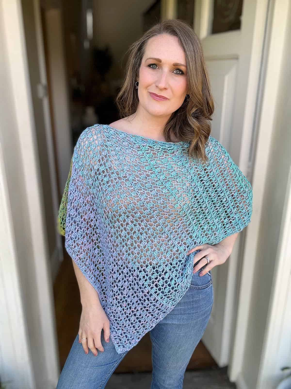 Crochet Lacy Poncho Pattern For Summer | Hanjan Crochet with FREE Printable Crochet Poncho Pattern