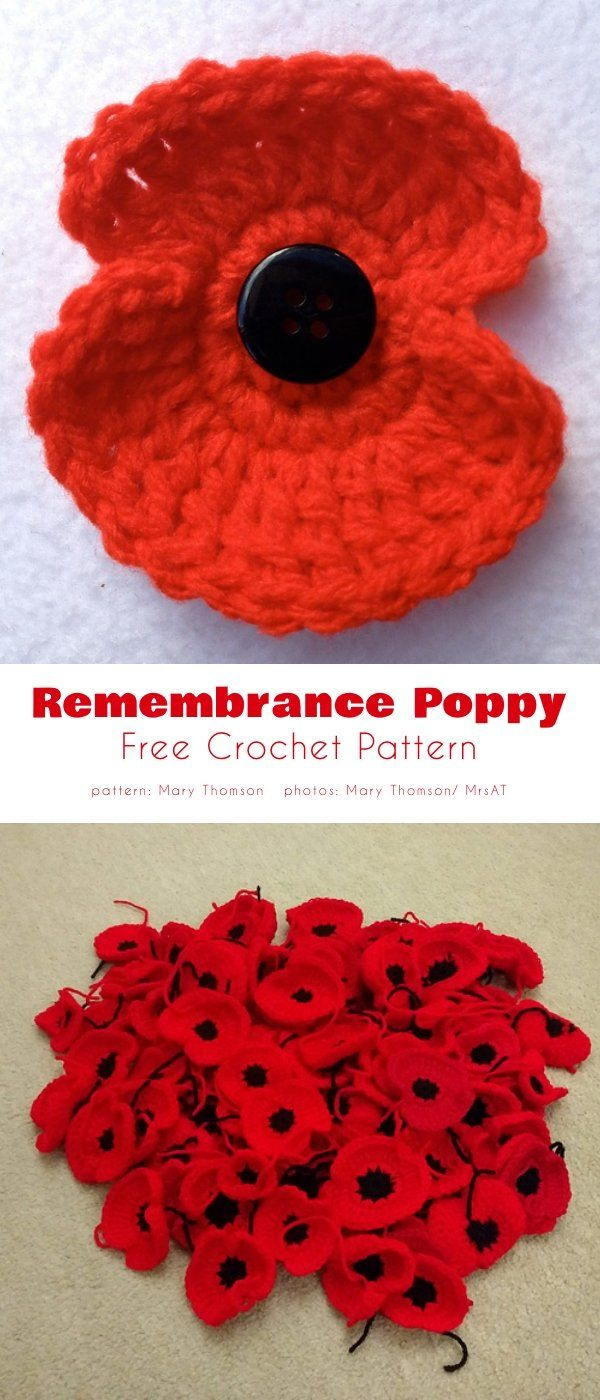 Crochet Poppy Flower Free Patterns inside FREE Printable Crochet Poppy Pattern For Beginners