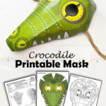 Crocodile Mask inside FREE Printable Crocodile Mask Template