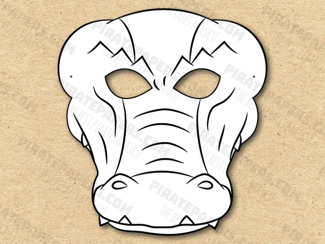 Crocodile Mask Printable Coloring, Paper Diy For Kids And Adults pertaining to Free Printable Crocodile Mask Template