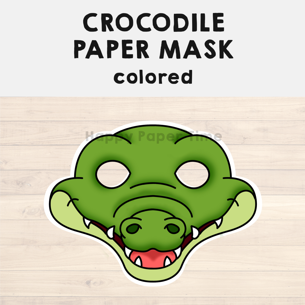 Crocodile Paper Mask Printable Australian Animal Costume Craft regarding FREE Printable Crocodile Mask Template