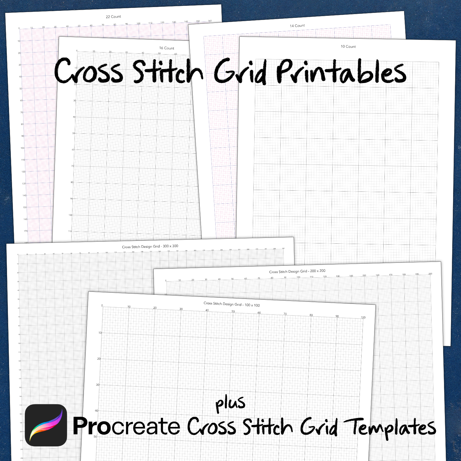 Cross Stitch Grids – Free Printables + Procreate Templates | Mama Geek inside FREE Printable Counted Cross Stitch