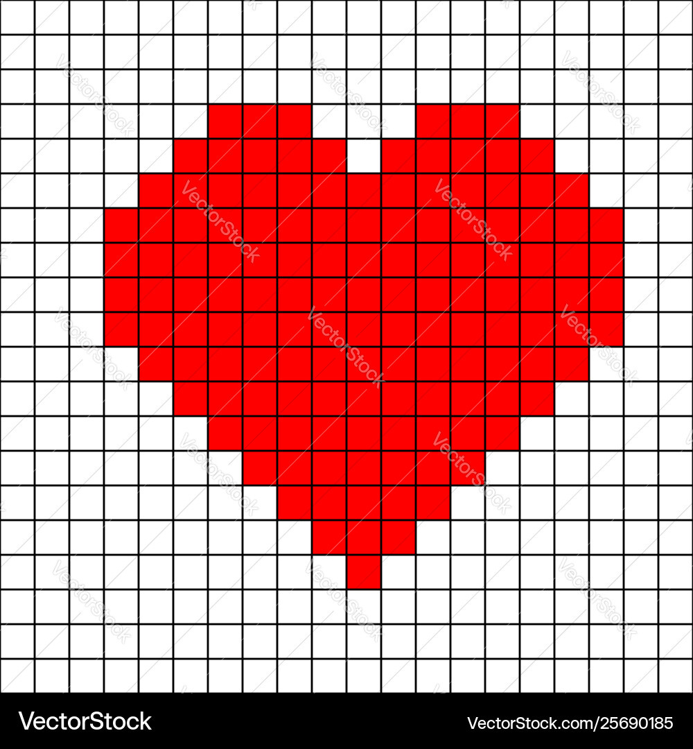 Cross-Stitch Heart Pattern Mosaic Red Royalty Free Vector in Free Printable Cross Stitch Heart Patterns
