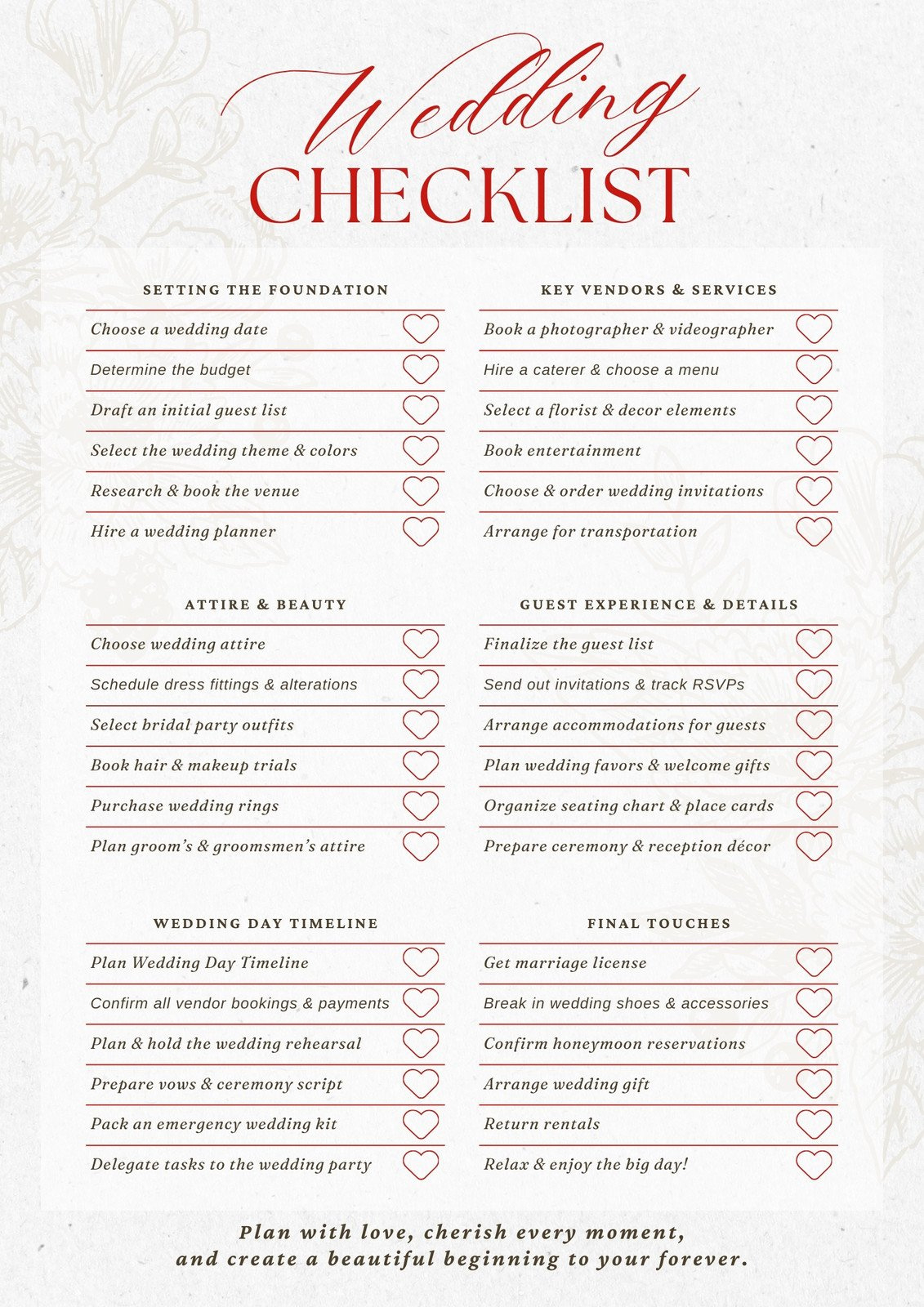 Customize 186+ Wedding Checklists Templates Online - Canva throughout FREE Printable Checklist For Wedding