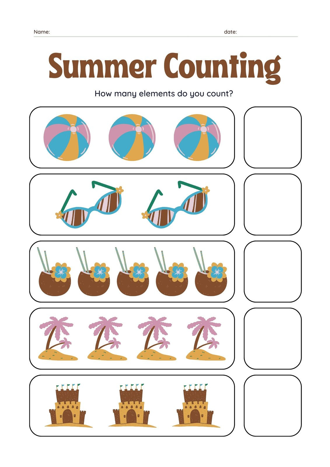 Customize 972+ Kindergarten Math Worksheets Templates Online - Canva with Free Printable Counting Worksheets For Preschool