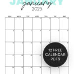 Cute 2025 Monthly Calendar Free Printable within Free Printable Calendar Monthly 2025