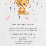 Cute Cheetah Cub - Free Gender Reveal Invitation Templates | Invitanku with regard to Free Printable Cheetah Birthday Invitations