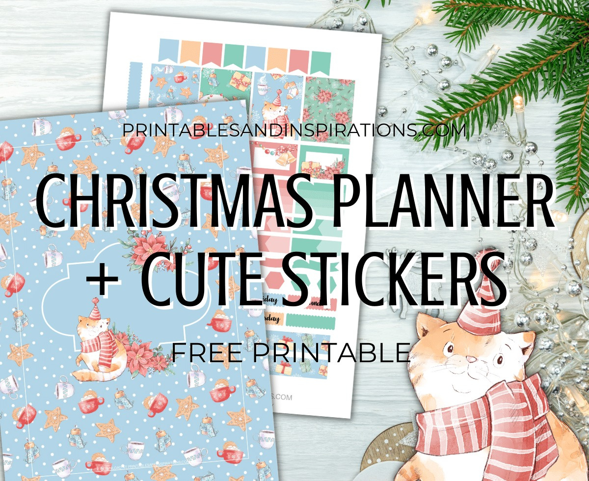 Cute Christmas Planner + Stickers – Free Printable - Printables in Free Printable Christmas Planner Stickers
