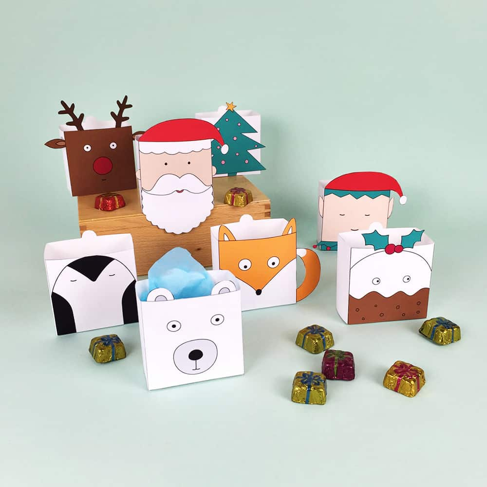 Cute Free Printable Christmas Holiday Favor Boxes within FREE Printable Christmas Gift Boxes