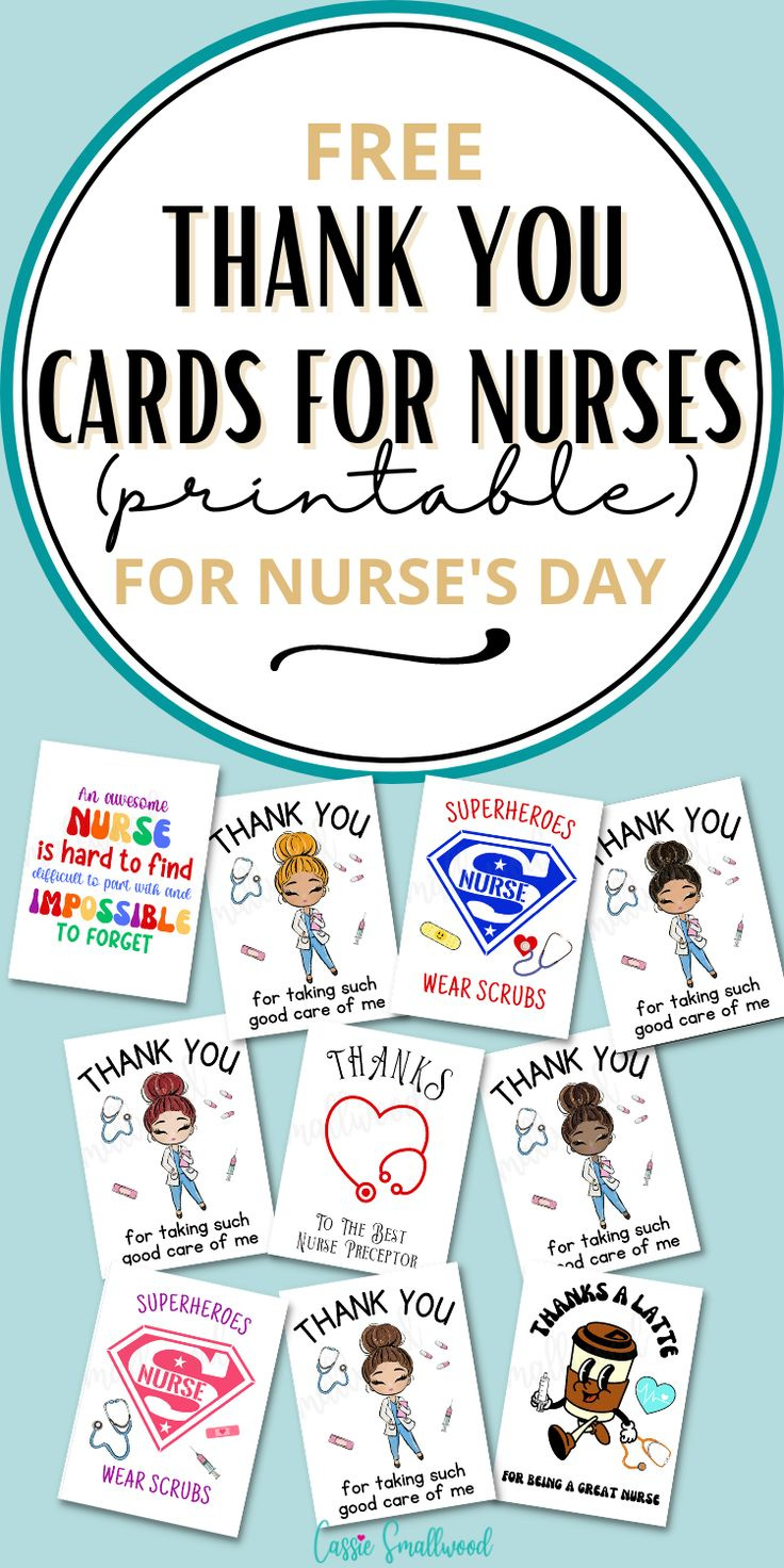 Cute Nurse Thank You Cards (Free Printable) pertaining to Free Printable Cards For Nurses Week