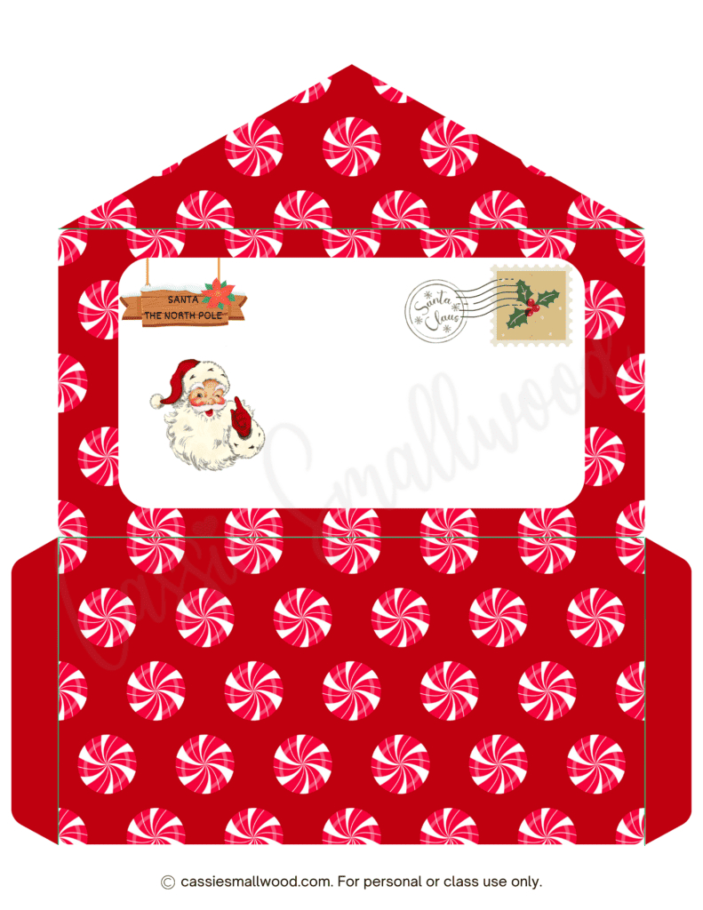 Cute Santa Envelopes (Free Printable) - Cassie Smallwood pertaining to FREE Printable Christmas Envelope Templates