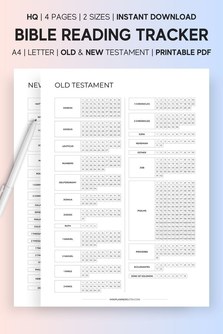 Daily Bible Reading Plan, Printable Old / New Testament, Christian throughout Free Printable Catholic Bible Study