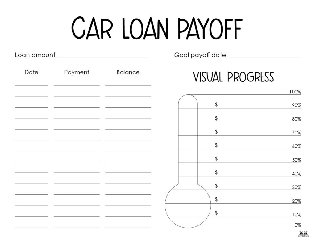 Debt Trackers &amp;amp; Debt Snowball Worksheets - 35 Pages | Printabulls with FREE Printable Car Payment Tracker