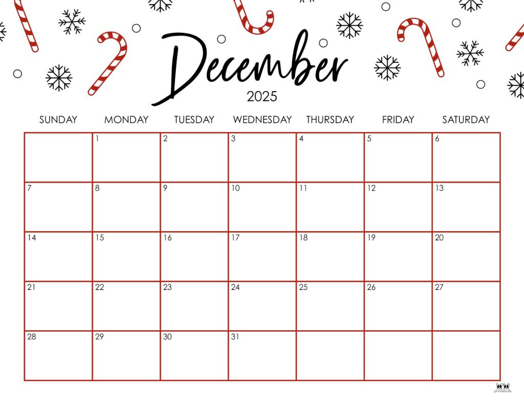 December 2025 Calendars - 107 Free Printables | Printabulls inside FREE Printable Calendar 2025 December