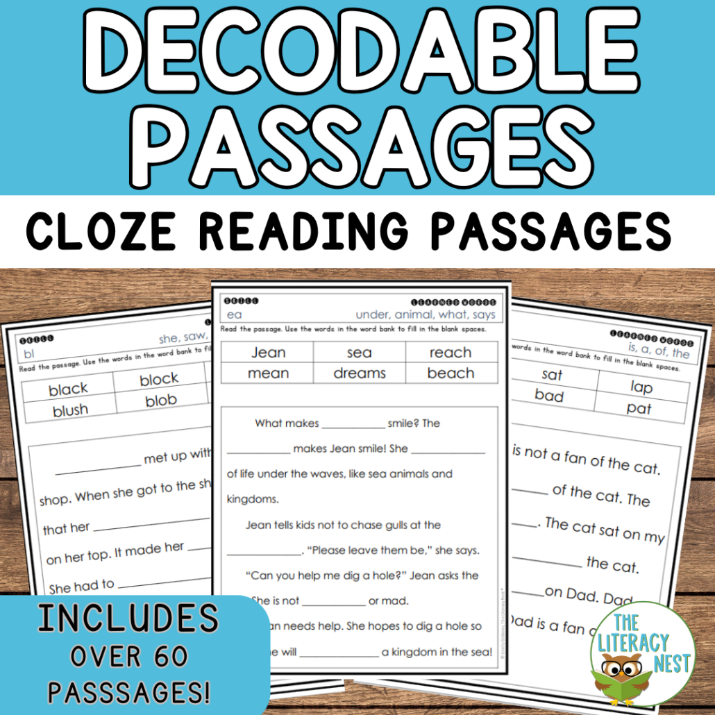 Decodable Cloze Reading Passages For Reading Comprehension regarding FREE Printable Cloze Reading Passages