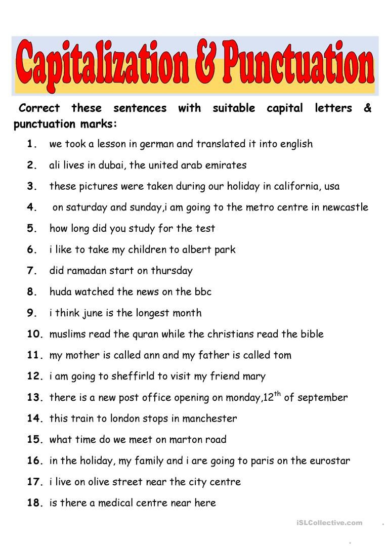 Discover 8 English Grammar Ideas On This Pinterest Board | English regarding FREE Printable Capitalization and Punctuation Worksheets